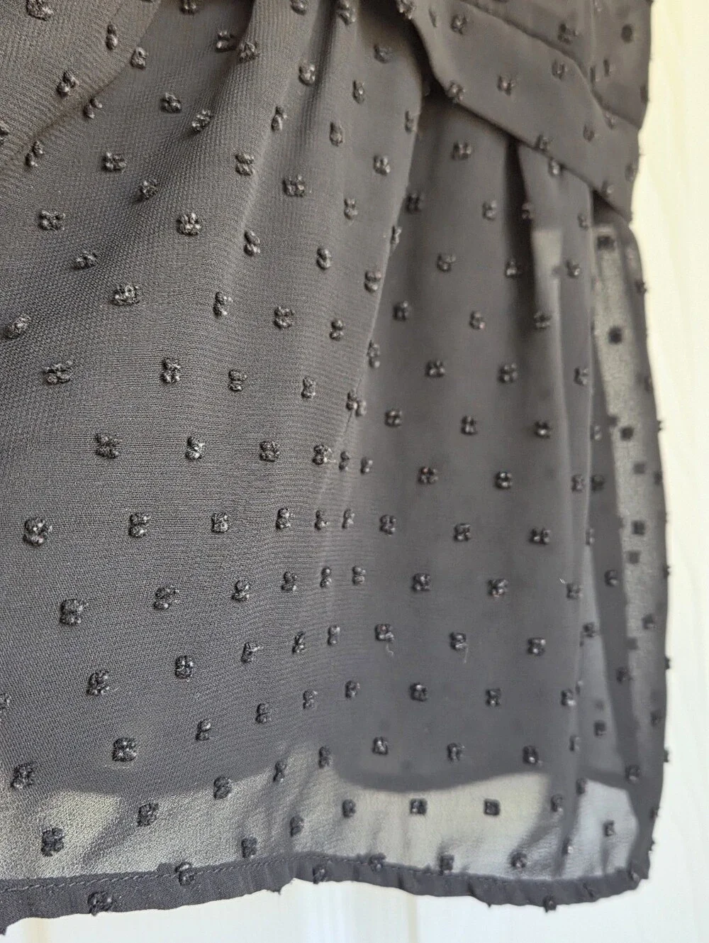 J.Crew Black Swiss Dot Sleeveless Peplum Blouse Size 10
